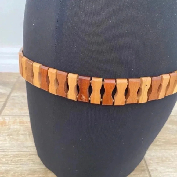Vintage Womens Wooden Boho Folksy Belt - Picture 4 of 8